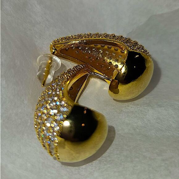 Gold Zircon Water Drop Earrings Luxury Exquisite Tear Drop Gold Plated Gift - Picture 7 of 13